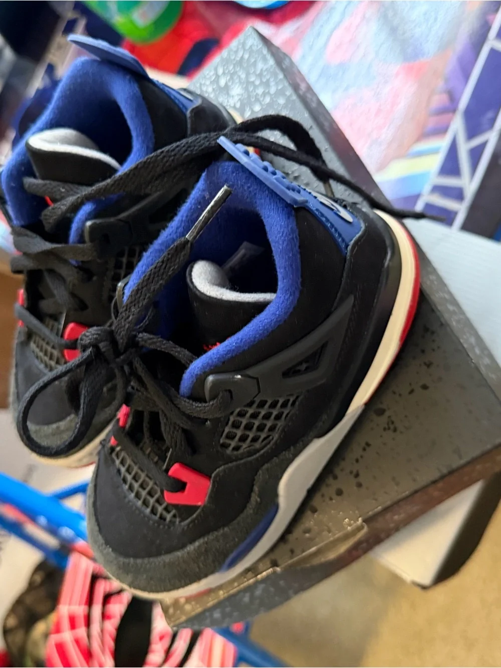 Jordan Kids Black, Blue & Red Retro Sneakers